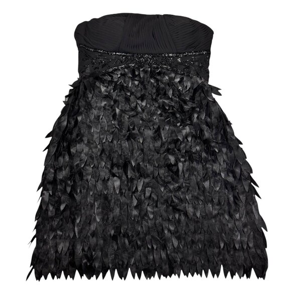 Sue Wong Strapless Cocktail Dress Sz 8 Black Beaded Formal Event Glam Feminine - Picture 15 of 16